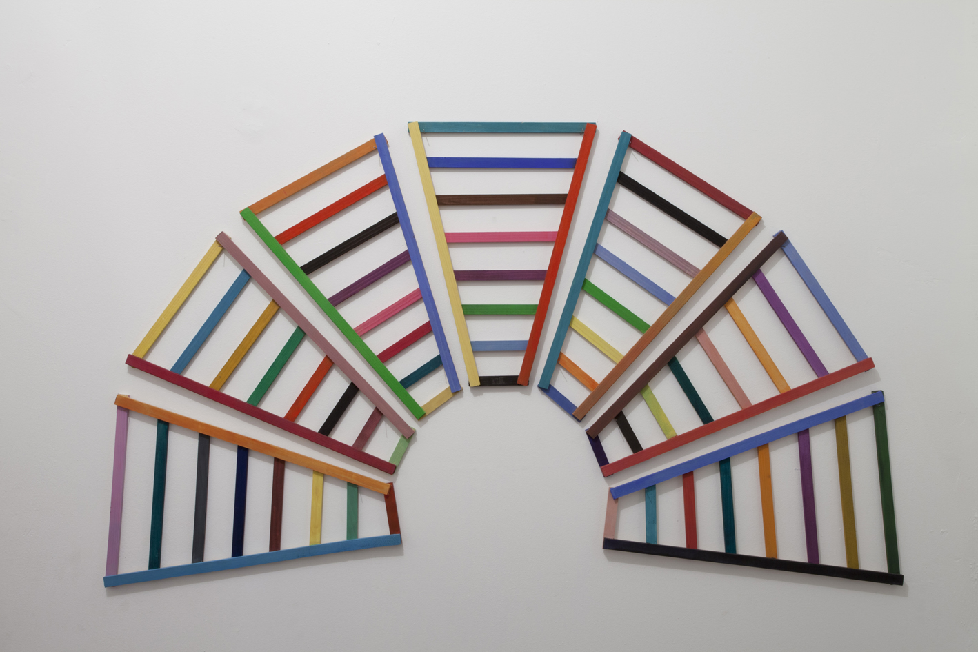 , 2014, Acrylic on wood, Variable dimension (60 x 102 cm) - (25 x 40 x 1 cm each part), , unique artwork, photo: Nicolas Giraud, Private collection, Paris, France
