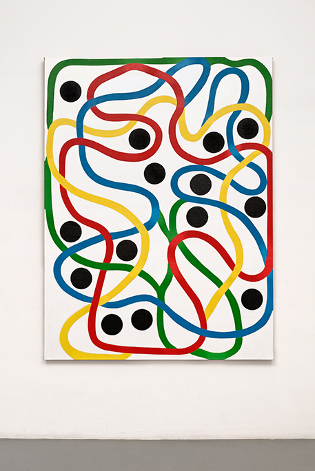 , 2013-14, Lignes et cercles, Acrylic on canvas, 160 x 120 cm, , Photo: Aurélien Mole