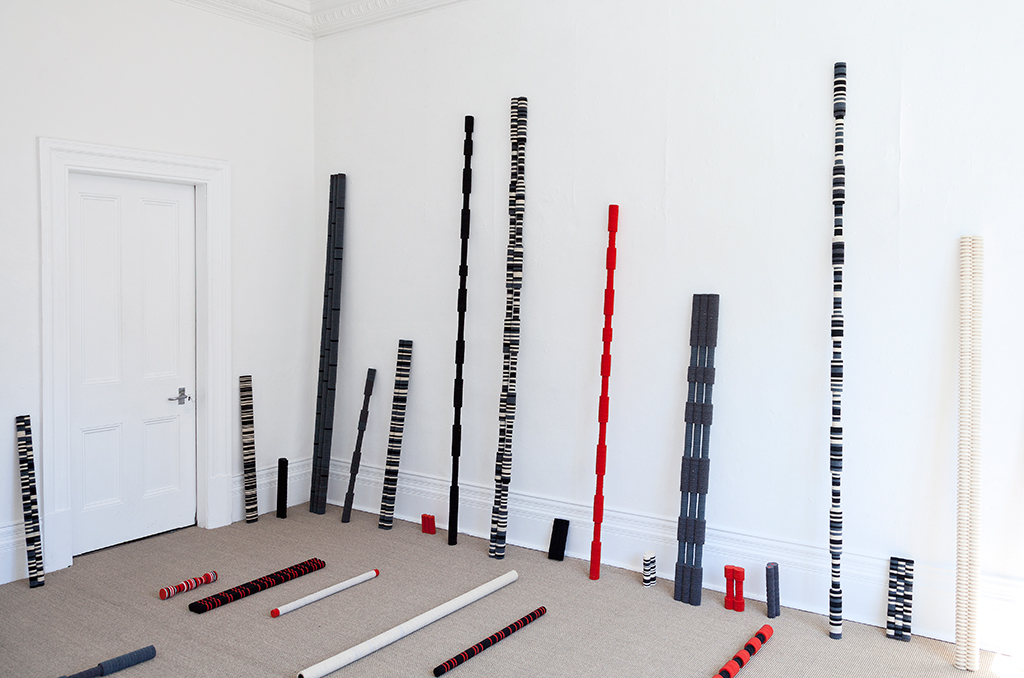 , 2012, Felt and wood, 125 objects, installation dimensions vary, , unique artwork, Installation view at Peter McLeavey Gallery, Wellington, New Zealand