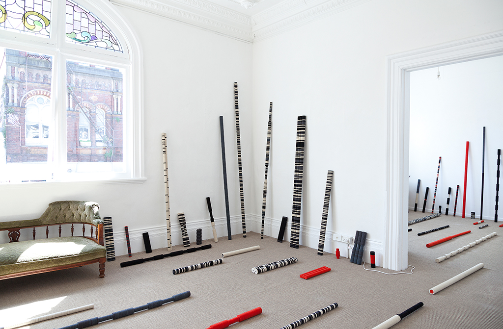 , 2012, Felt and wood, 125 objects, installation dimensions vary, , unique artwork, Installation view at Peter McLeavey Gallery, Wellington, New Zealand